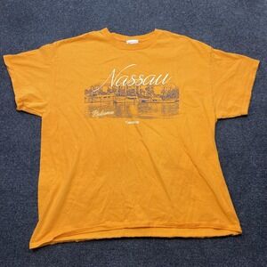 Vintage Carnival Nassau Bahamas Shirt Mens L Orange Cruise Souvenir Tee T-Shirt